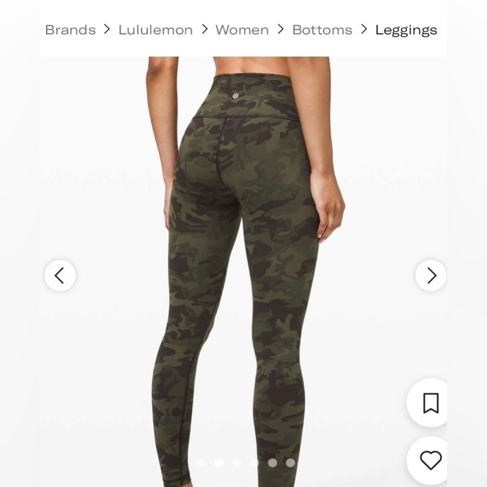 lululemon athletica Green Camouflage Leggings
